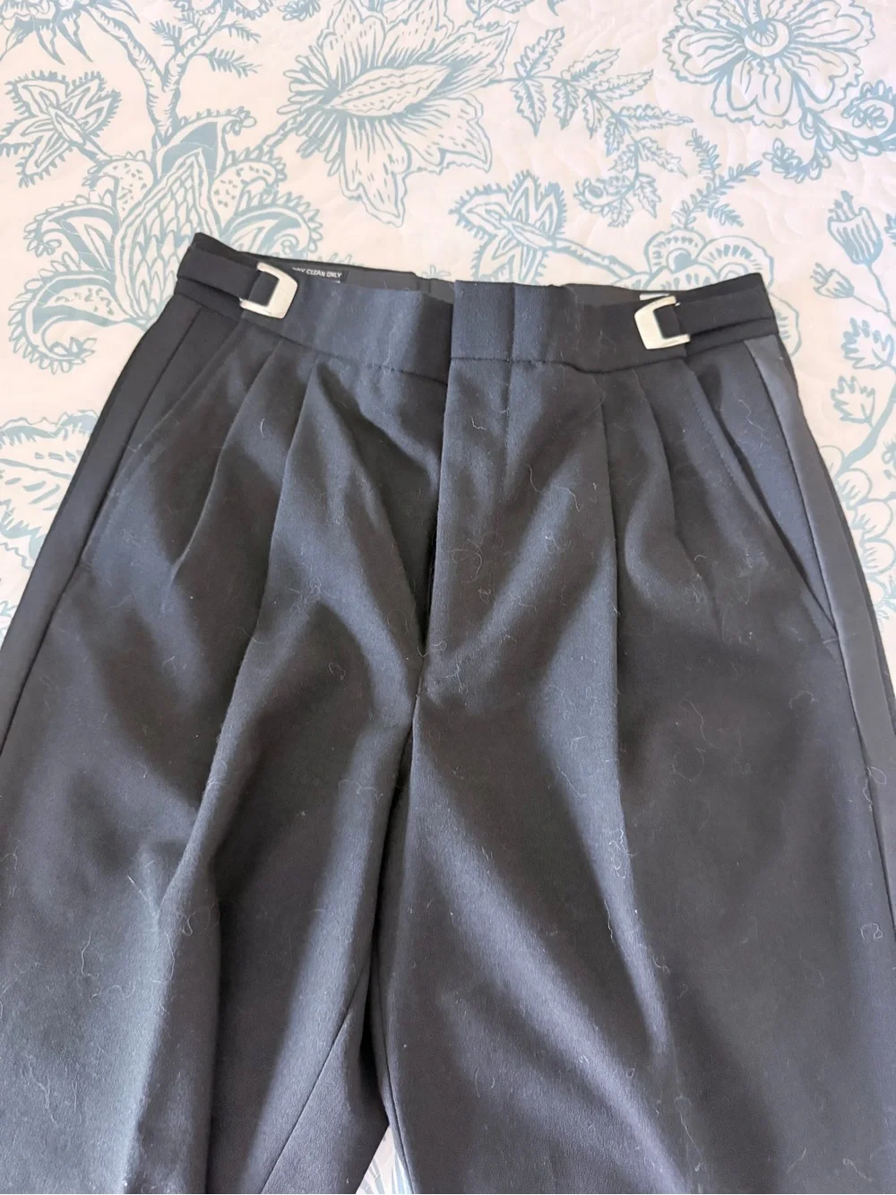 Men's Black Tuxedo Suit - Jacket, Pants, Cummerbund Satin Lapels - Wool SZ 38”